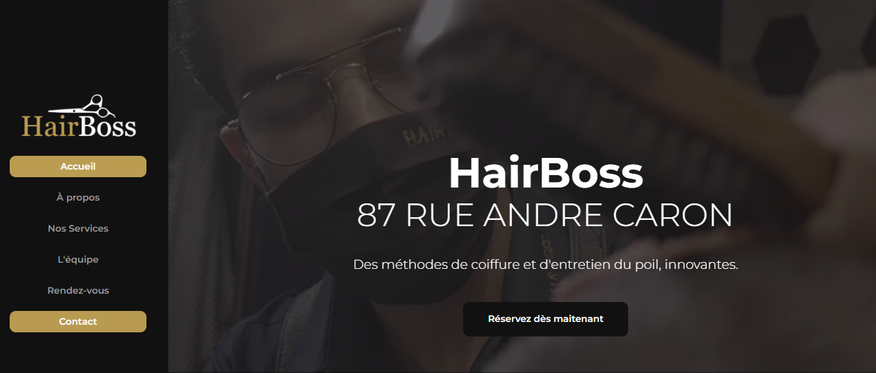 Page d'accueil du site.