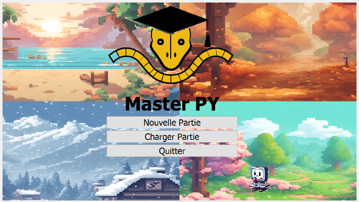 Menu d'accueil du jeu MasterPY.